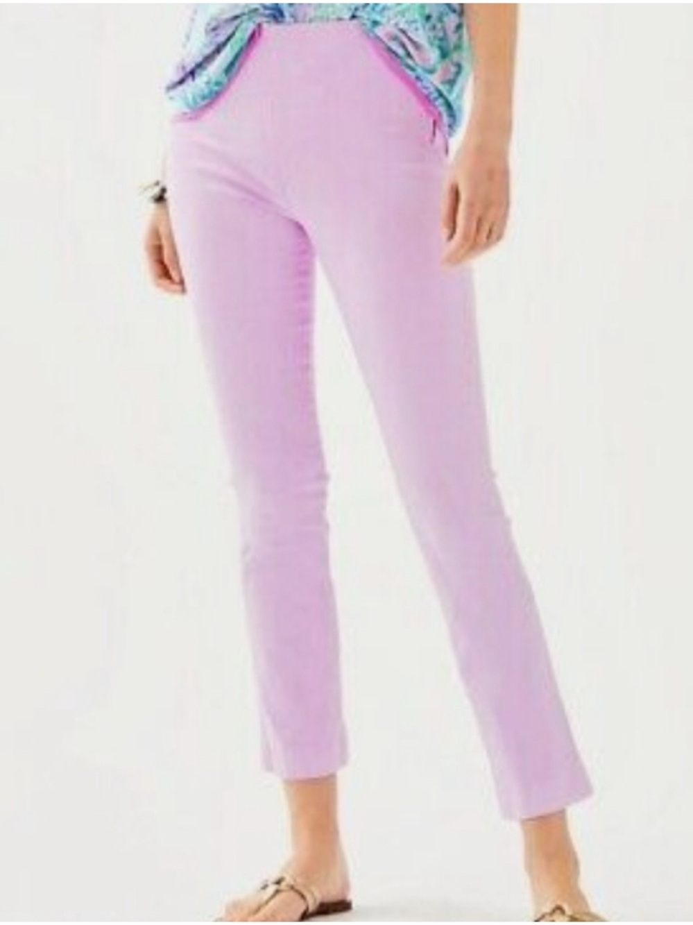 Lilly Pulitzer Ocean Cay High Rise Crop Lilac Pant NWT 6